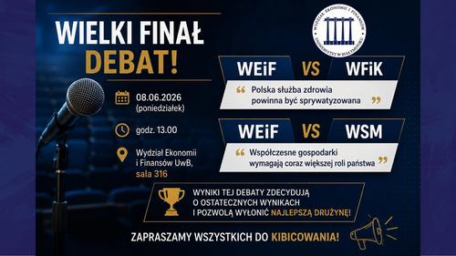 Wielki finał debat studenckich 08.06.2026r. godz. 13.00