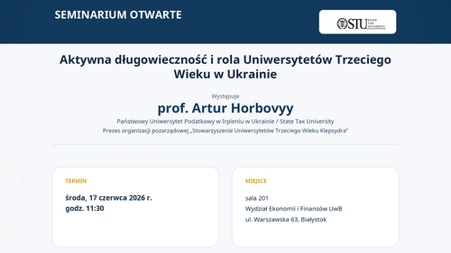 Seminarium otwarte: Aktywna długowieczność i rola Uniwersytetów Trzeciego Wieku w Ukrainie