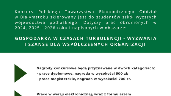 VIII Konkurs im. Prof. Adama Sadowskiego na najlepszą pracę dyplomową i magisterską 2026