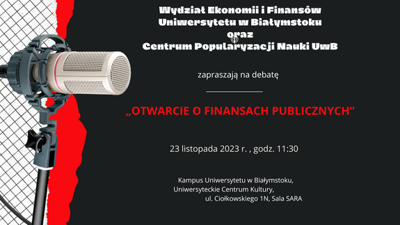 Zapraszamy na debatę o finansach publicznych