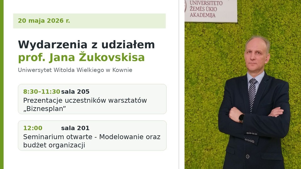 Wydarzenia z udziałem prof. Jana Žukovskisa
