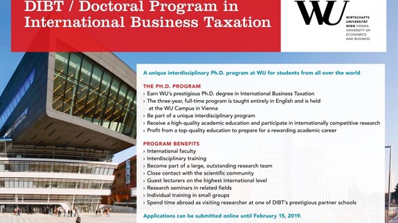Vienna University of Economics and Business „Doctoral Program in International Business Taxation" (DIBT)