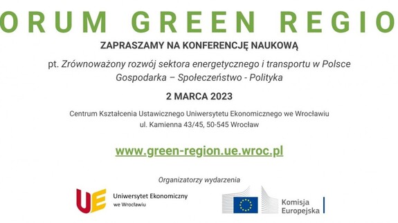 Forum Green Region - Zaproszenie na konferencję naukową - 2 marca 2023 roku