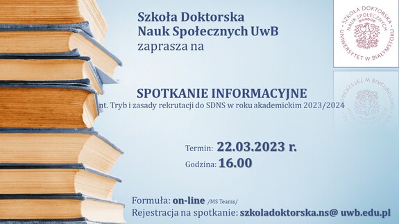 Sppotkanie informacyjne nt. Tryb i zasady rekrutacji do SDNS w roku akademickim 2023/2024